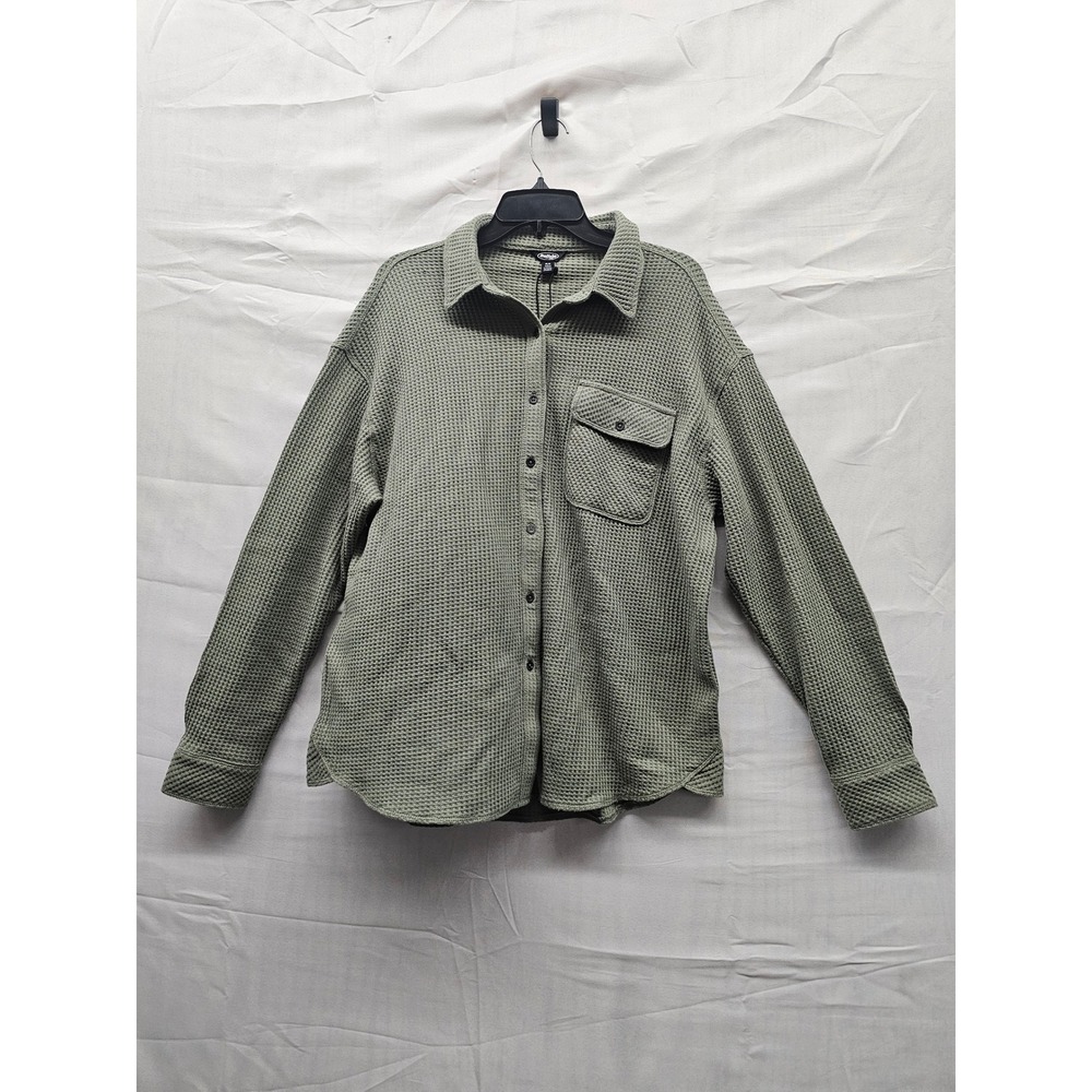 Buffalo Jeans Womens‎ Waffle Button Up Shirt Faded Sage Green Medium NWT SLC0027